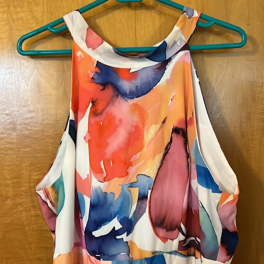 Vibrant multicolor halter maxi dress - Picture 2 of 4